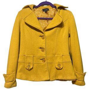 Twenty-One Single-Breasted Peacoat Notch Lapel 100% Cotton Women's Size M (READ)